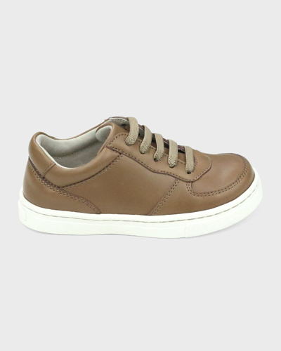 L'amour Shoes Boy's Grayson Leather Sneakers, Baby/toddlers/kids In Mocha