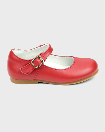 L'amour Shoes Girl's Rebecca Mary Jane Flats, Baby/toddlers/kids In Red