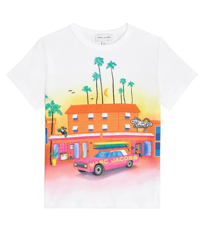 Marc Jacobs Kids' Bedrucktes T-shirt Aus Baumwoll-jersey In White