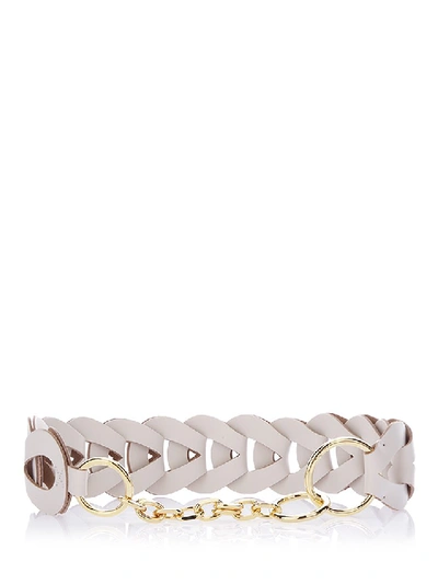 Marni Leather Plait Linked Belt In White