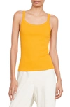 Vince Fine-ribbed Tank Top In Orange