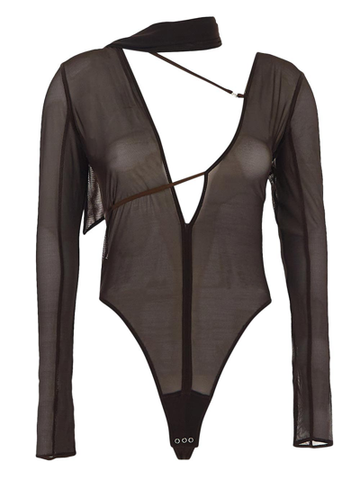 Jacquemus Brown Le Raphia 'le Body Abanaba' Bodysuit
