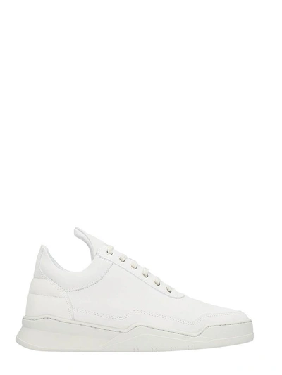 Filling Pieces Low Top Ghost White Leather Sneakers In Beige