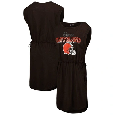 G-iii 4her By Carl Banks Brown Cleveland Browns G.o.a.t. Swimsuit Cover-up