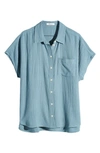 Madewell Lightspun Dolman-sleeve Button-up Shirt In Summer Breeze