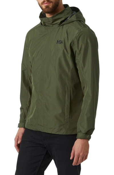 Helly Hansen Dubliner Water & Wind Proof Hooded Jacket In Utility Green