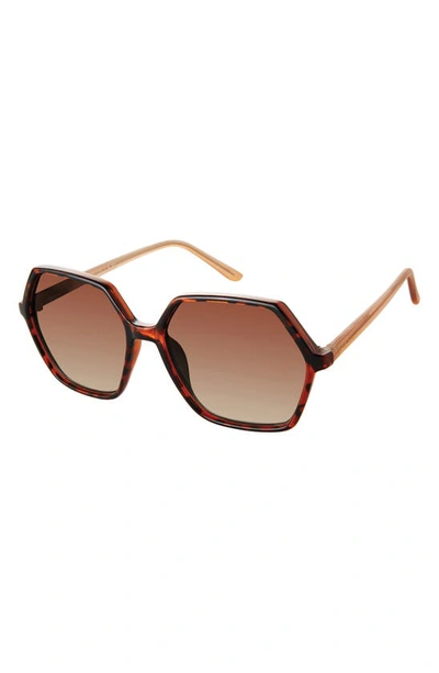 Vince Camuto 56mm Geometric Sunglasses In Tortoise