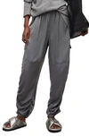 Allsaints Kaye Ruched Cargo Pants In Smoke Grey