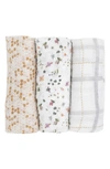 Little Unicorn 3-pack Muslin Swaddle Blanket In Garden Bees