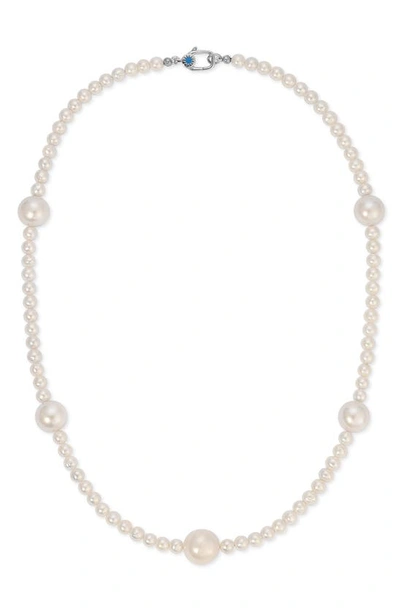 Polite Worldwide Dreamy Freshwater Pearl Necklace In White/ Sterling Silver Rhodium
