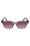 Lacoste 53mm Rectangular Sunglasses In Transparent Grey