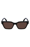 Lacoste 53mm Rectangular Sunglasses In Black