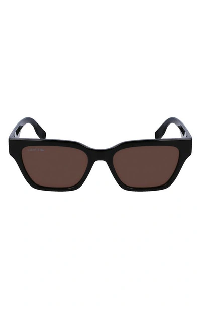 Lacoste 53mm Rectangular Sunglasses In Black