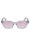 Lacoste 53mm Rectangular Sunglasses In Light Grey