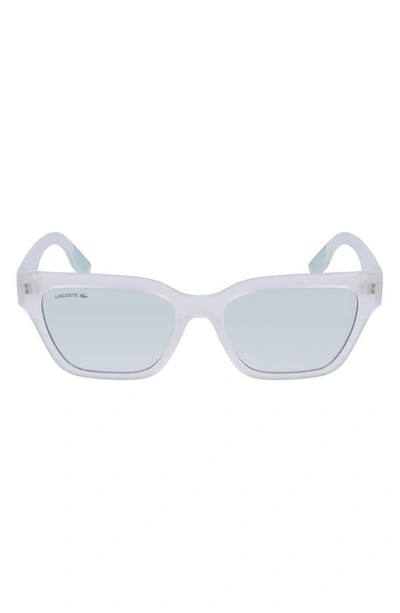 Lacoste 53mm Rectangular Sunglasses In Matte Crystal