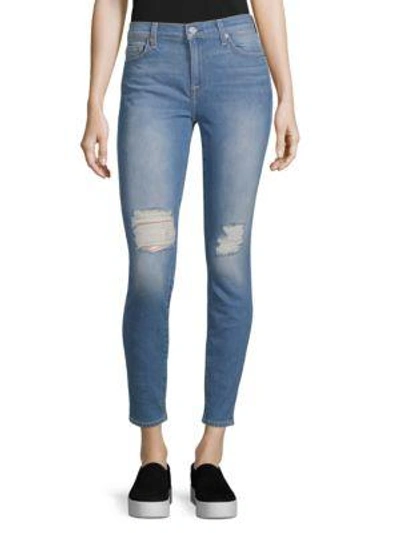 7 For All Mankind Classic Distressed Ankle Jeans In Brzyvsby2