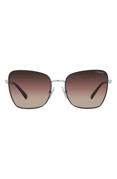 Vogue 56mm Gradient Butterfly Sunglasses In Black Silver