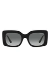 Vogue 52mm Gradient Rectangular Sunglasses In Black