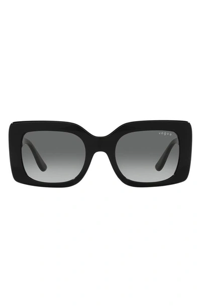 Vogue 52mm Gradient Rectangular Sunglasses In Black