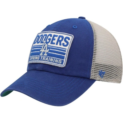 47 ' Royal/tan Los Angeles Dodgers Four Stroke Clean Up Trucker Snapback Hat