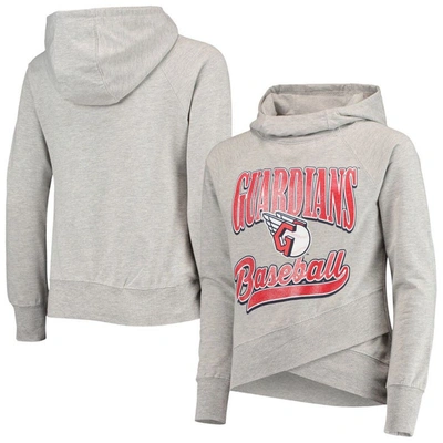 Outerstuff Kids' Big Girls Heathered Gray Cleveland Guardians America's Team Pullover Hoodie