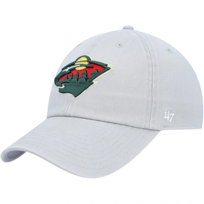 47 ' Gray Minnesota Wild Clean Up Adjustable Hat