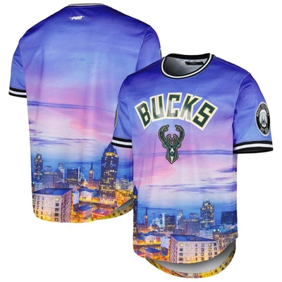 Pro Standard Milwaukee Bucks Cityscape Stacked Logo T-shirt In Royal