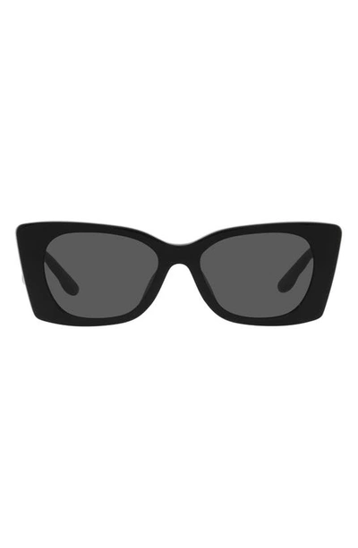 Tory Burch 52mm Irregular Sunglasses In Black