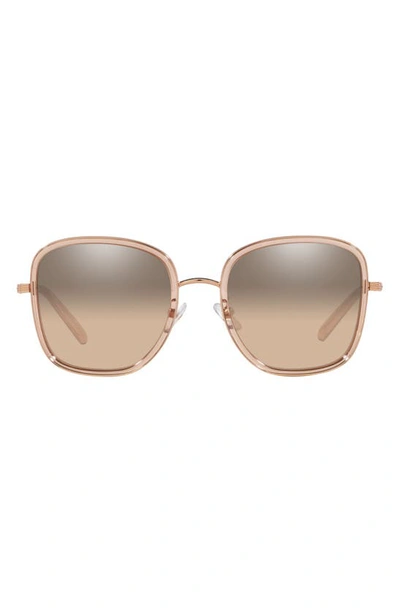 Tory Burch 53mm Square Sunglasses In Trans Peach