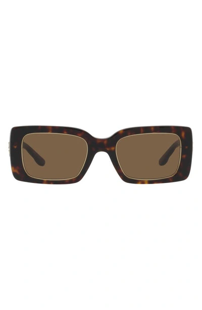 Tory Burch 51mm Rectangular Sunglasses In Dk Tort