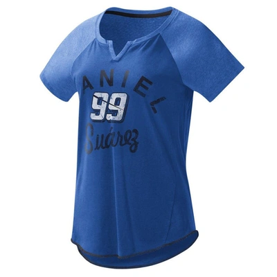 G-iii 4her By Carl Banks Royal Daniel Suarez Grand Slam Tri-blend Notch V-neck T-shirt