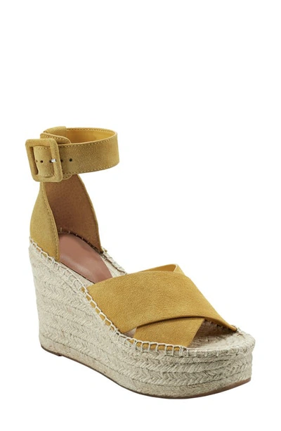 Marc Fisher Ltd Able Platform Wedge Sandal In Yellow