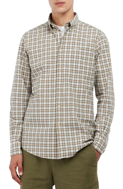 Barbour Lomond Tailored Fit Plaid Stretch Cotton Button-down Shirt In Amble Sand Tartan