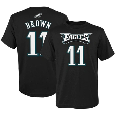 Outerstuff Kids' Youth Black Philadelphia Eagles Mainliner Player Name & Number T-shirt