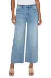 Liverpool Los Angeles Stride Raw Hem High Waist Crop Wide Leg Jeans In Mitchell