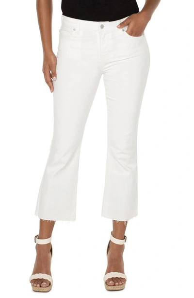 Liverpool Los Angeles Hannah Raw Hem Crop Flare Jeans In Bright White
