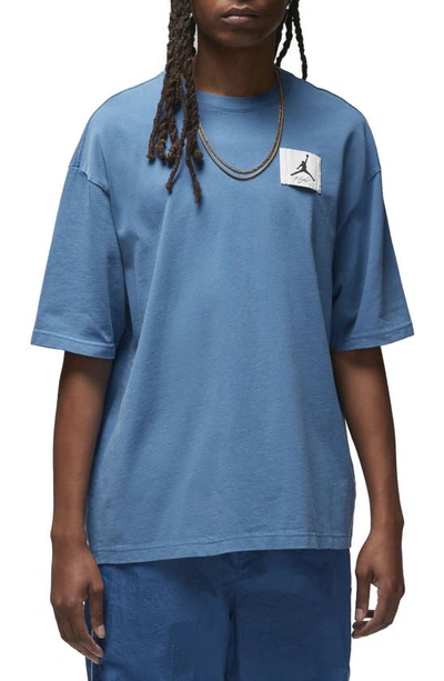 Jordan Flight Essentials Oversize Cotton T-shirt In True Blue