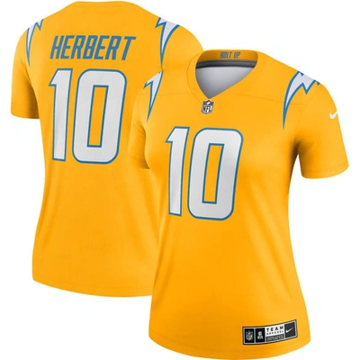 Nike Justin Herbert Gold Los Angeles Chargers Inverted Legend Jersey