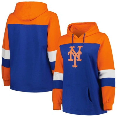 Profile Royal New York Mets Plus Size Colorblock Pullover Hoodie