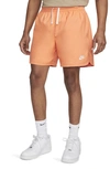 Nike Woven Lined Flow Shorts In Orange Trance/white