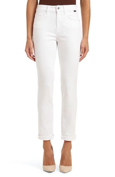 Mavi Jeans Kathleen High Waist Slim Boyfriend Jeans In White Feather Blue