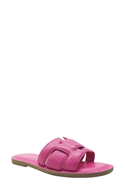 Kenneth Cole Women's Aiden Slip On Slide Sandals In Hot Pink Leather
