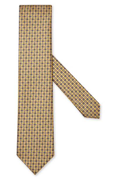 Zegna Overlook Circle Geometric Print Silk Tie In Yellow