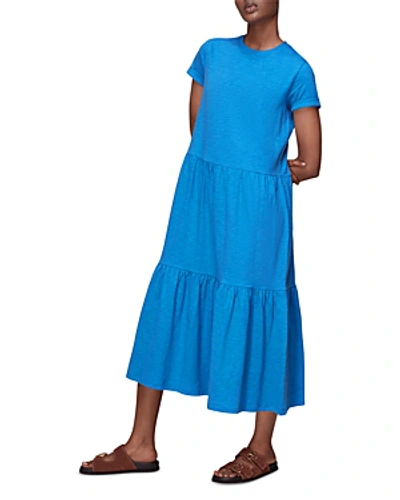 Whistles Tiered Jersey Midi Dress In Blue