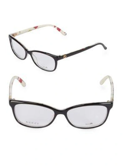 Gucci 54mm Oval Optical Glasses In Black