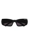 Balenciaga Rectangular-frame Acetate Sunglasses In Shiny Solid Grey