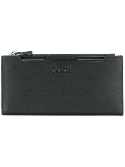 Versace Long Logo Wallet - Black