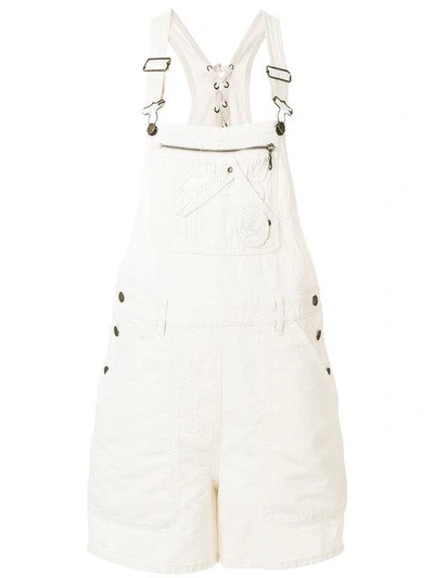 Mcq By Alexander Mcqueen Swallow Badge Dungarees In White