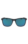 Nike Passage 55mm Square Sunglasses In Matte Anthracite/ Teal Mirror