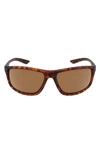 Nike Adrenaline 66mm Rectangular Sunglasses In Matte Tortoise/ Brown